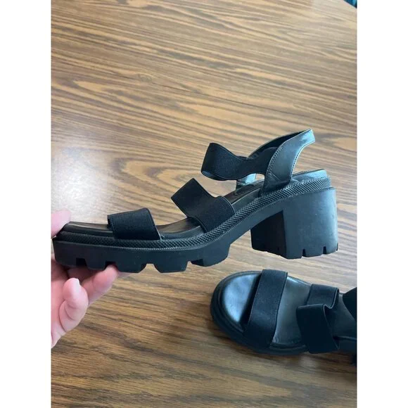 Steve Madden Jennica black open toed strappy sandal size 8M - Picture 5 of 7